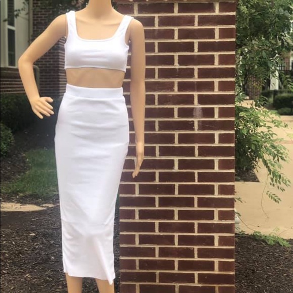 BinnCo Tops - White Two Piece Set